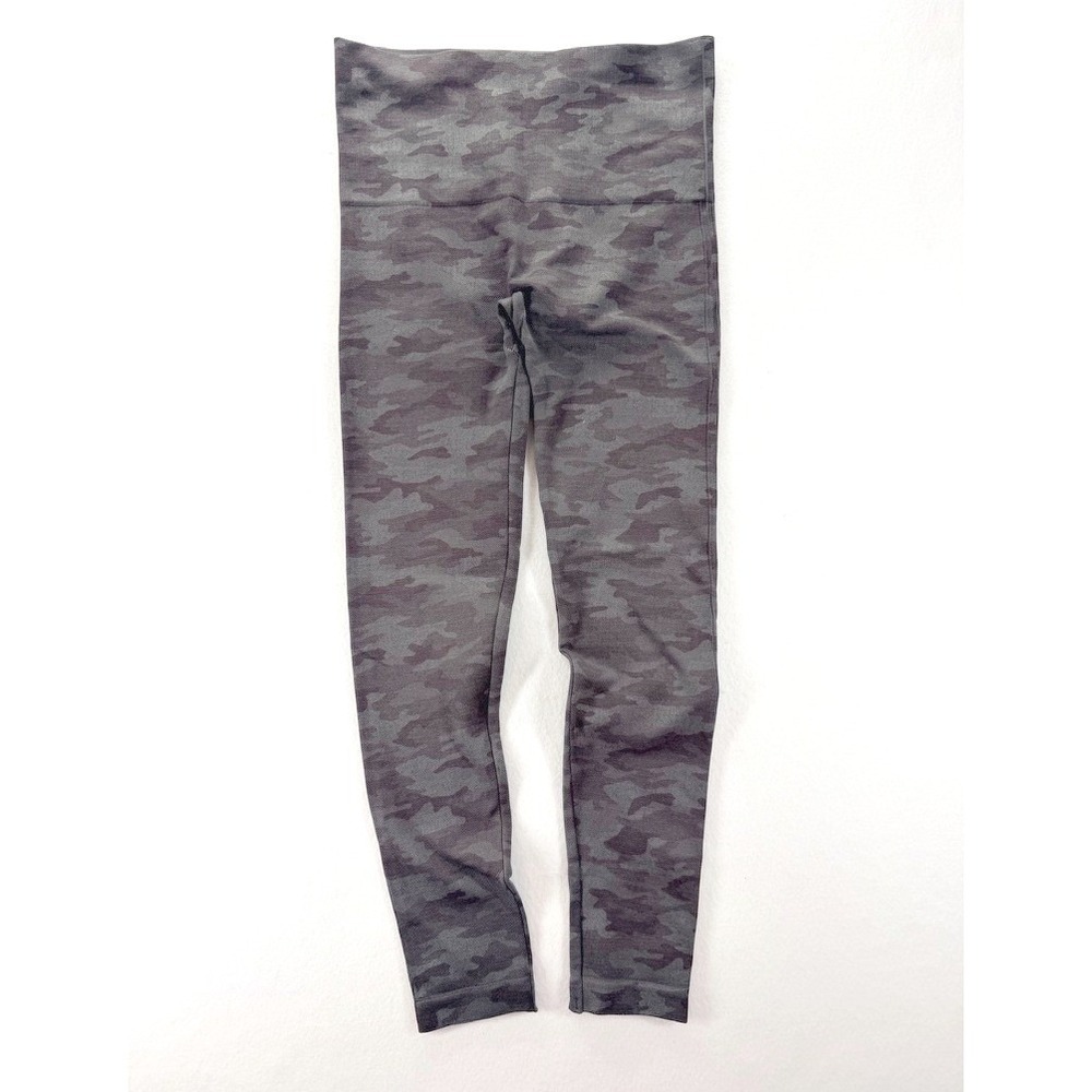 SPANX Look at Me Now Gray Camo Seamless High Rise Leggings Women's M